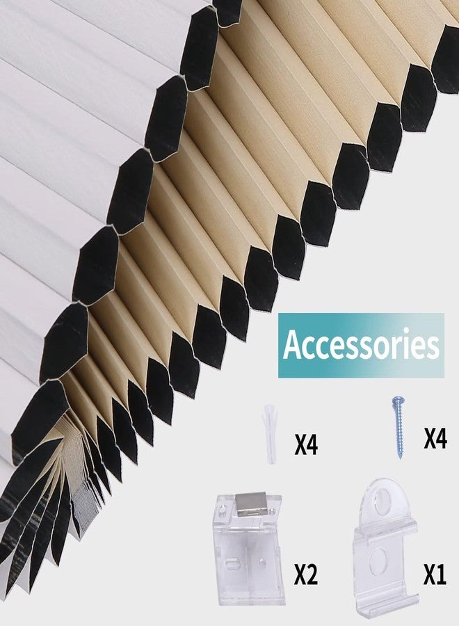 MYshade Cordless Blackout Window Blinds & Shades Pull Down Room Darkening Window Shades Light Blocking Honeycomb Cellular Shade for Indoor Windows Easy to Install 27 inch Wide, H50 Beige Blinds - Image 3